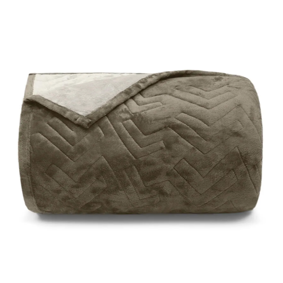 Cobertor Buettner Queen Flannel Plush 100% Poliéster Dupla Face 240mx260m Chocolate Escuro / Chocolate Claro