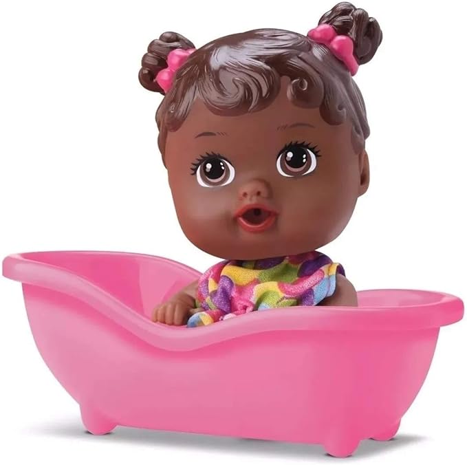 BRINQ. DIVERTOYS BONECA LITTLE DOLLS BANHEIRINHA NEGRA 8038