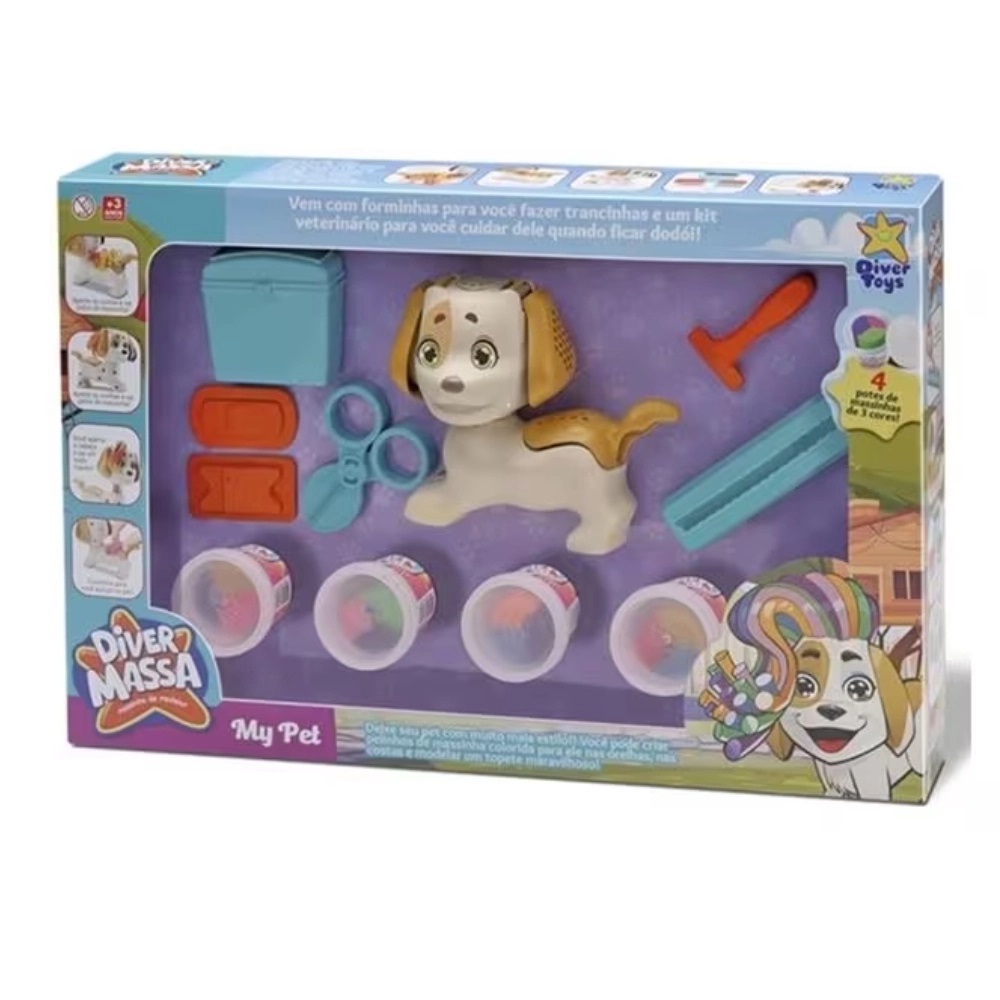 DIVER MASSA - MY PET (MASSA DE MODELAR C/ACESSORIOS)