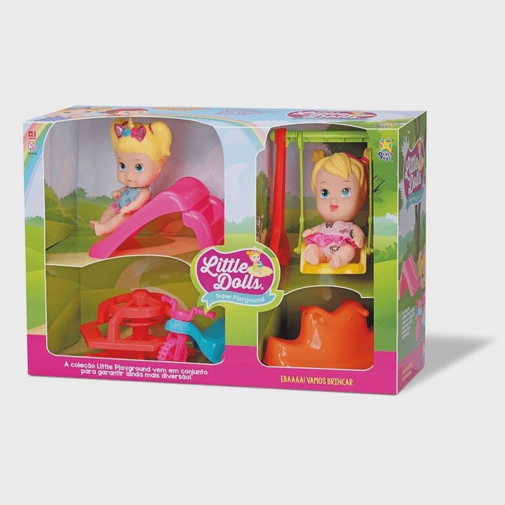 BONECA LITLE DOWS PLAYGROUND - DIVERTOYS 8110