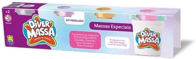 KIT MASSINHA PEROLADO 4 UN - DIVERTOYS 8109