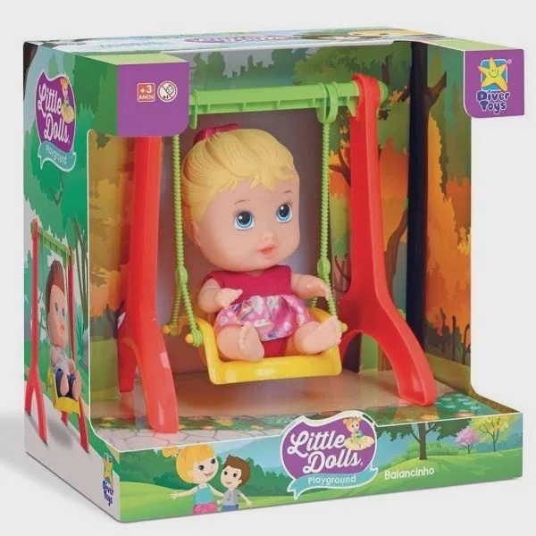 BRINQ. DIVERTOYS BONECA LITTLE DOLLS BALANCINHO 8099
