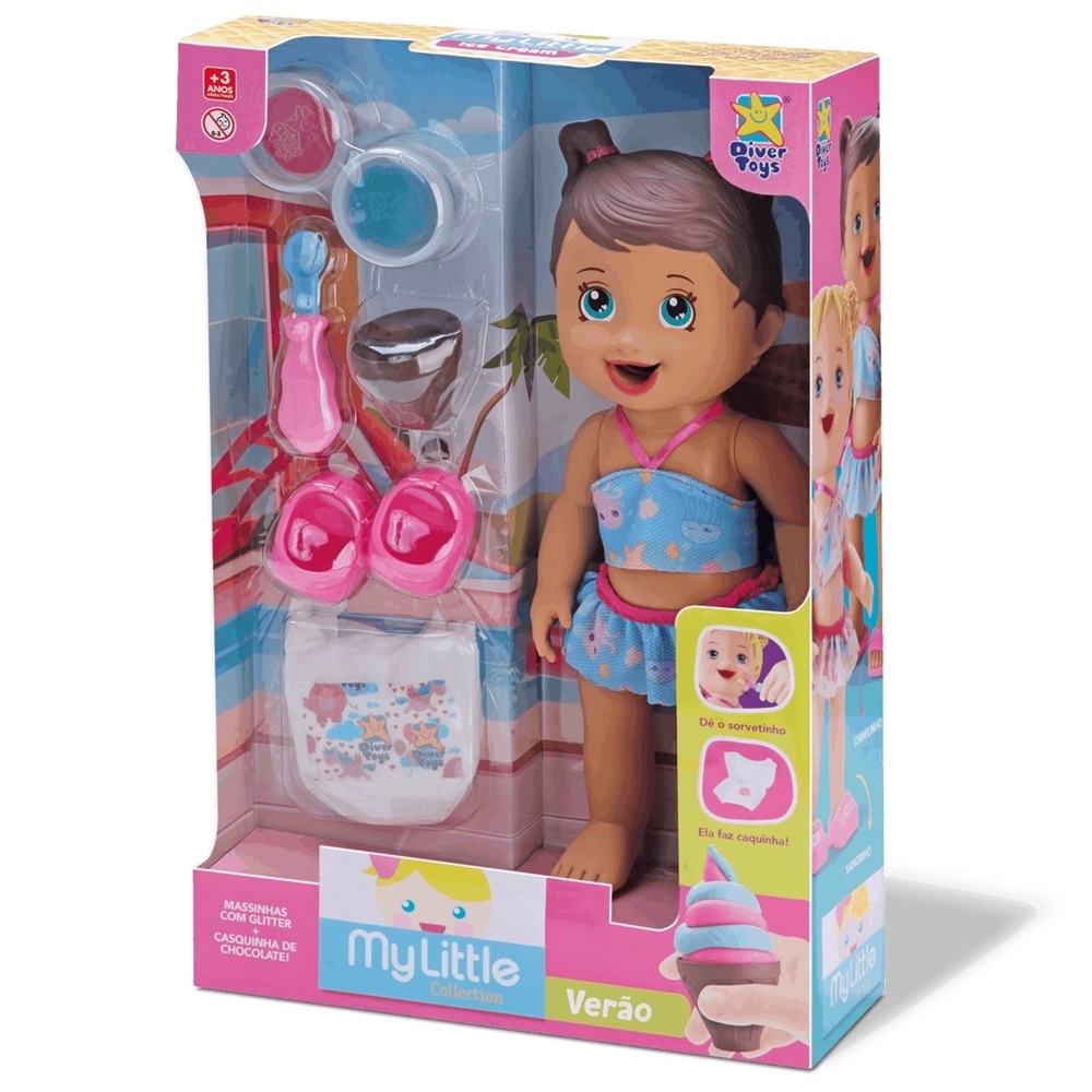 BONECA MY LITTLE COLLECTION VERAO MORENA - DIVERTOYS 8186