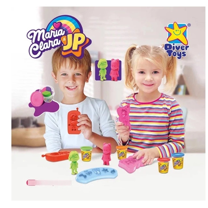 MARIA CLARA E JP - CRIAR E MONTAR - FORMINHAS C/MASSINHA DE MODELAR - DIVERTOYS