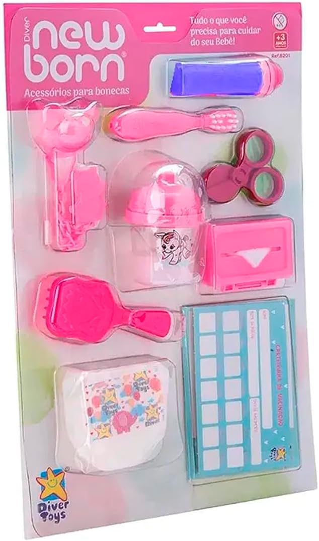 BRINQ. DIVERTOYS KIT NEW BORN ACESSORIOS BONECA 8201