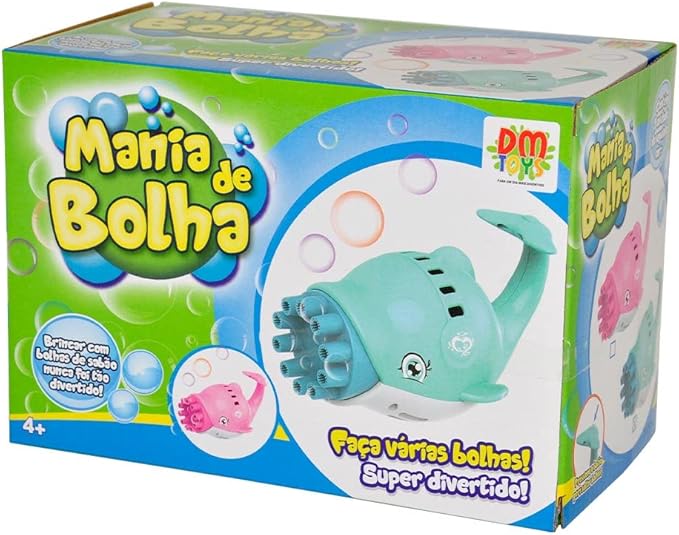 LANCADOR MANIA DE BOLHA GOLFINHO A PILHA - DM TOYS