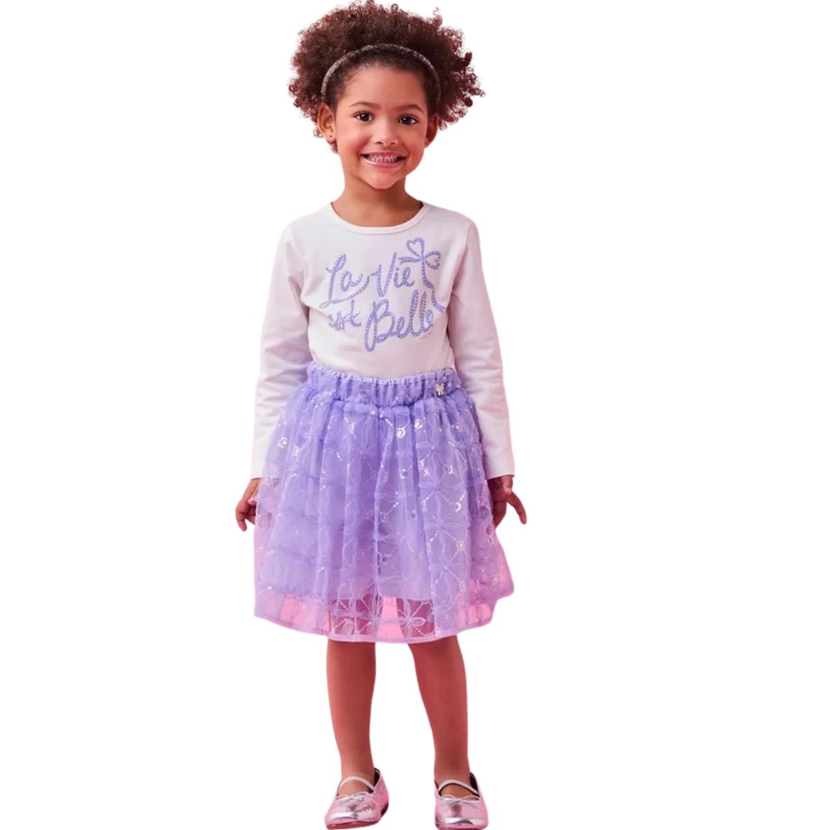 Conjunto Mini Momi Ml Com Saia De Tulê J6480
