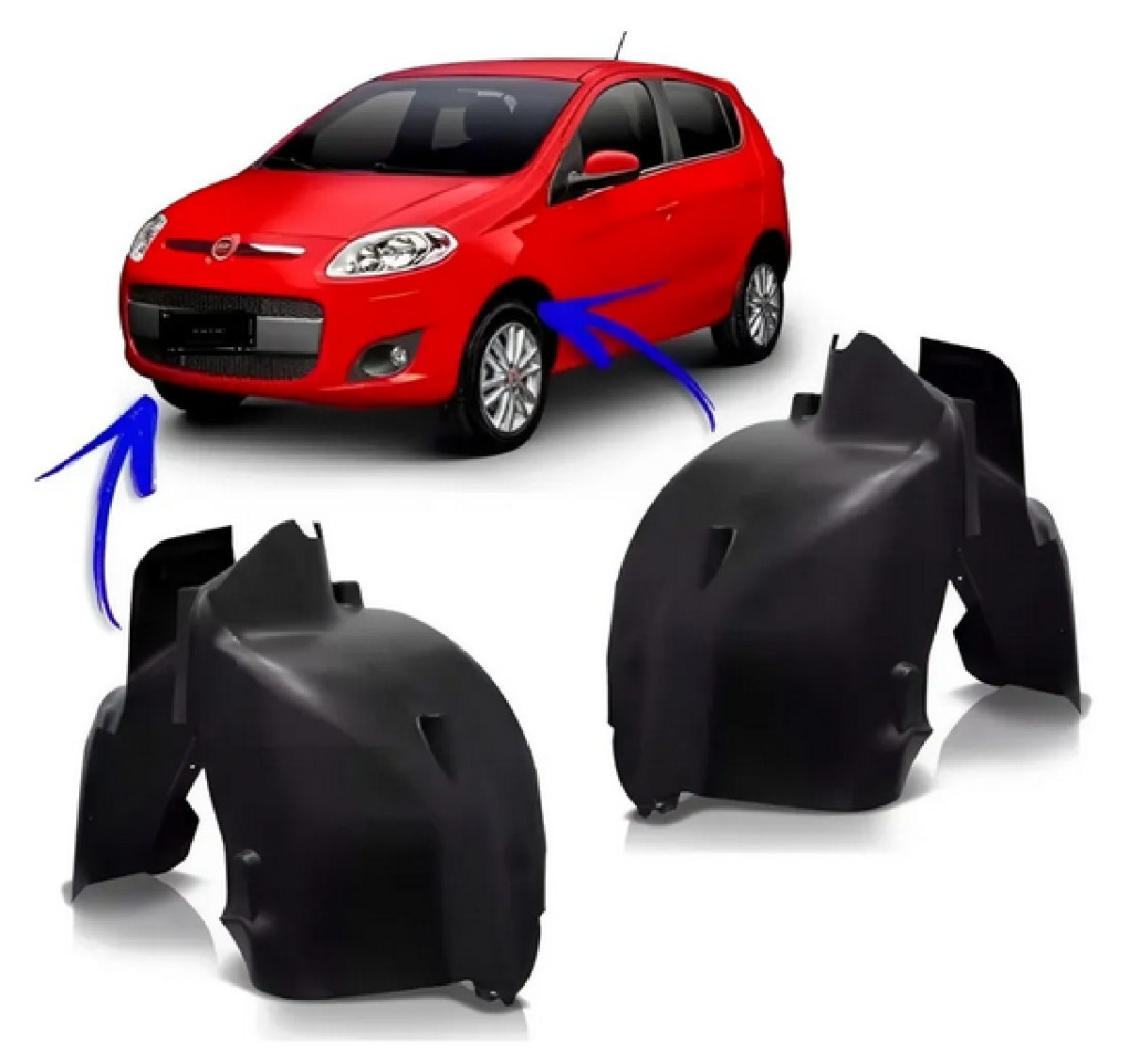 Par Protetor Para-barro Dianteiro Palio Novo 2012 A 2017