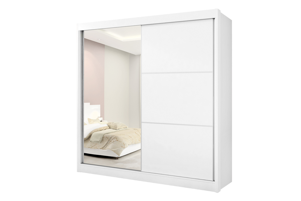 Guarda Roupa Titanium 2 Portas 6 Gavetas com Espelho sem pés D Doro
