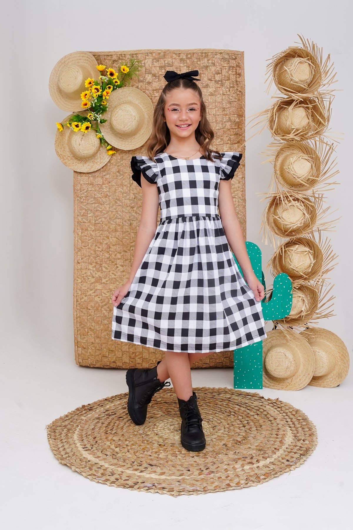 Vestido Duda Xadrez Kids