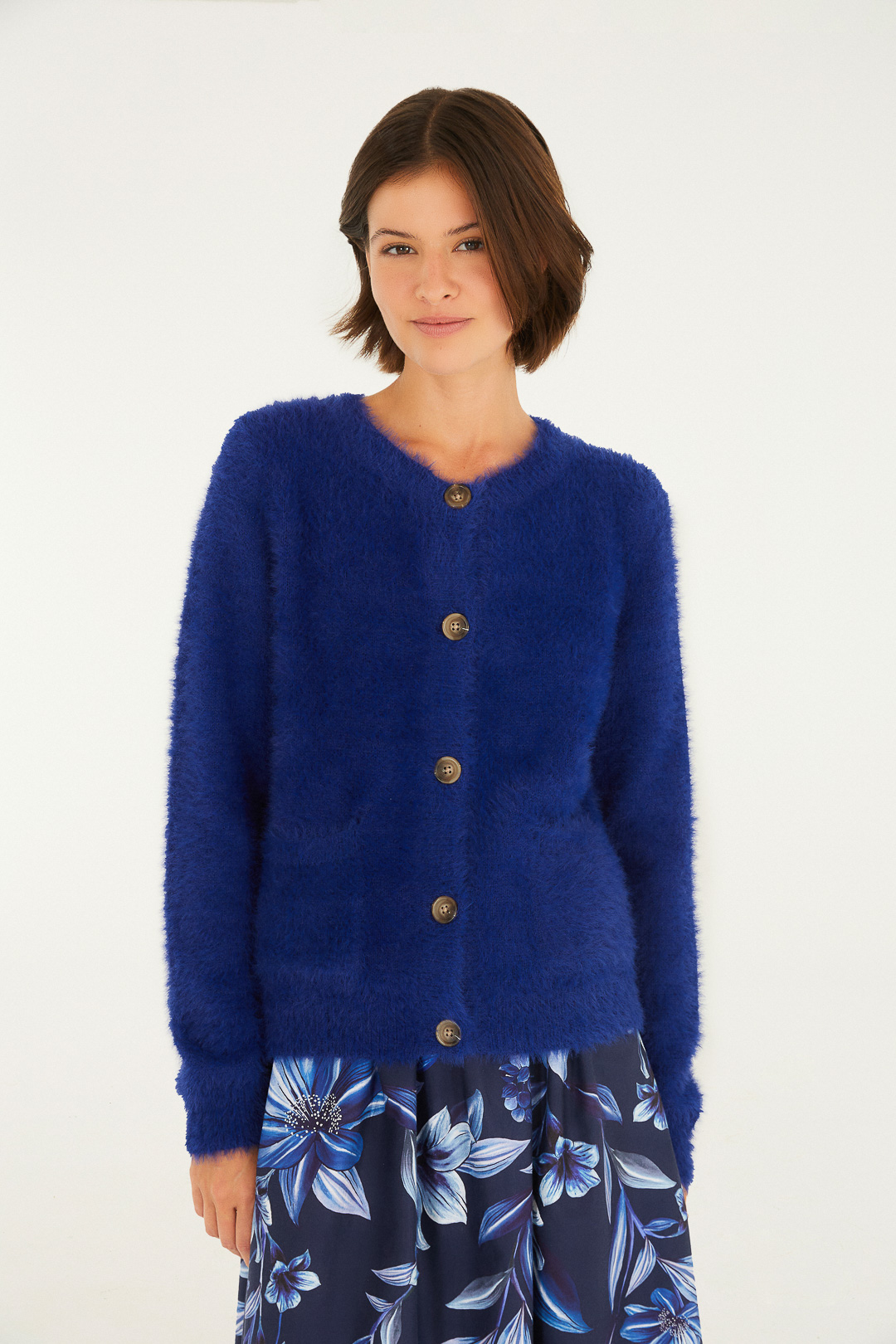 CARDIGAN PELINHO CURTO AZUL