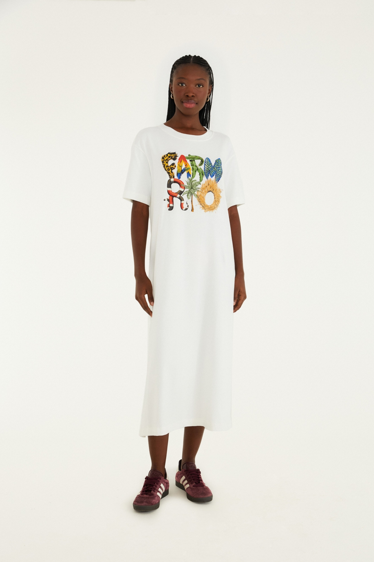 VESTIDO TSHIRT CROPPED FARM RIO BICHOS