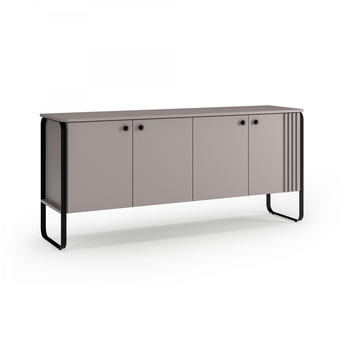 Móvel Buffet Ravi 4 Portas - Pés Metálicos Preto