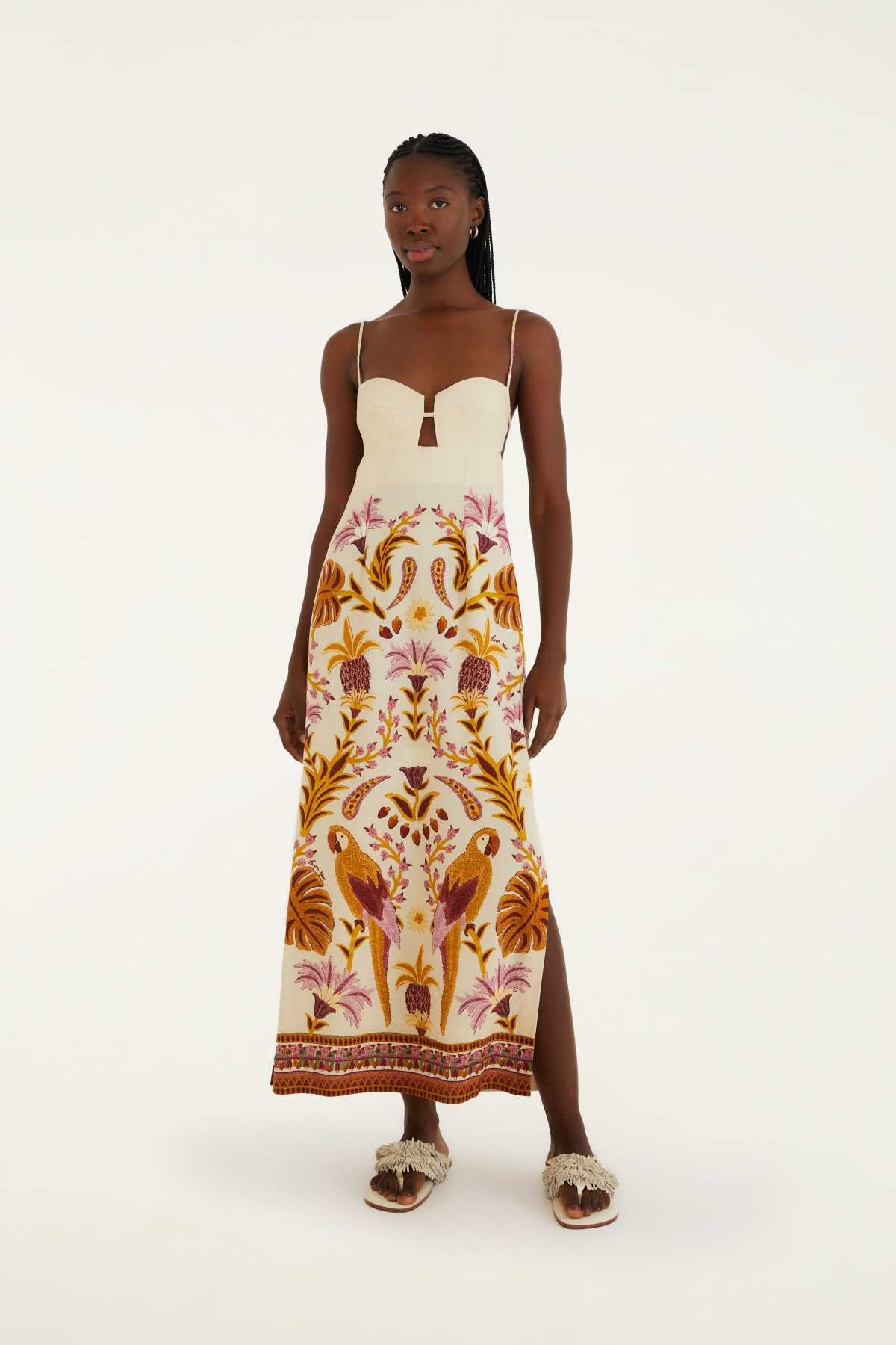 VESTIDO LONGO ALCA TAPECARIA TROPICAL