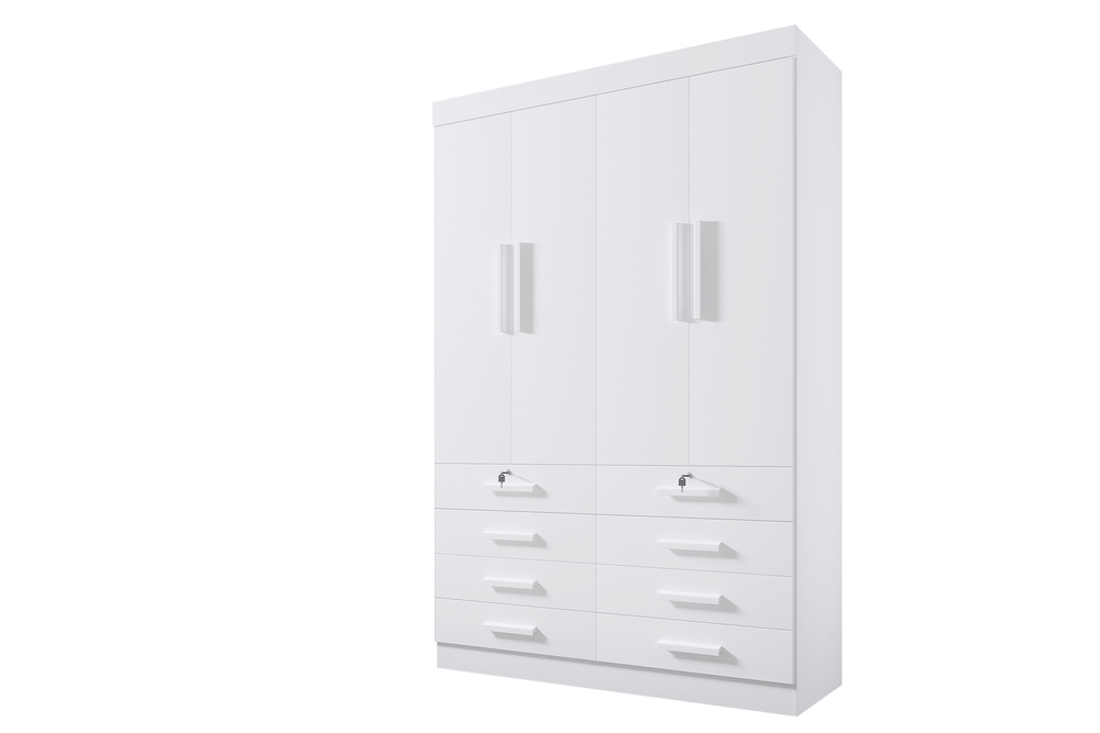 Guarda Roupa Solteiro Mônaco 4 Portas 8 Gavetas com pés - D Doro
