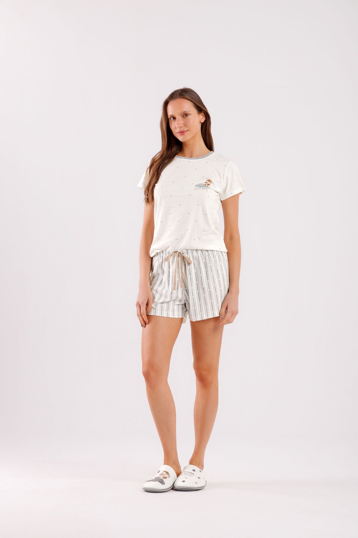 PIJAMA FEMININO CURTO CORUJA - COR COM AMOR