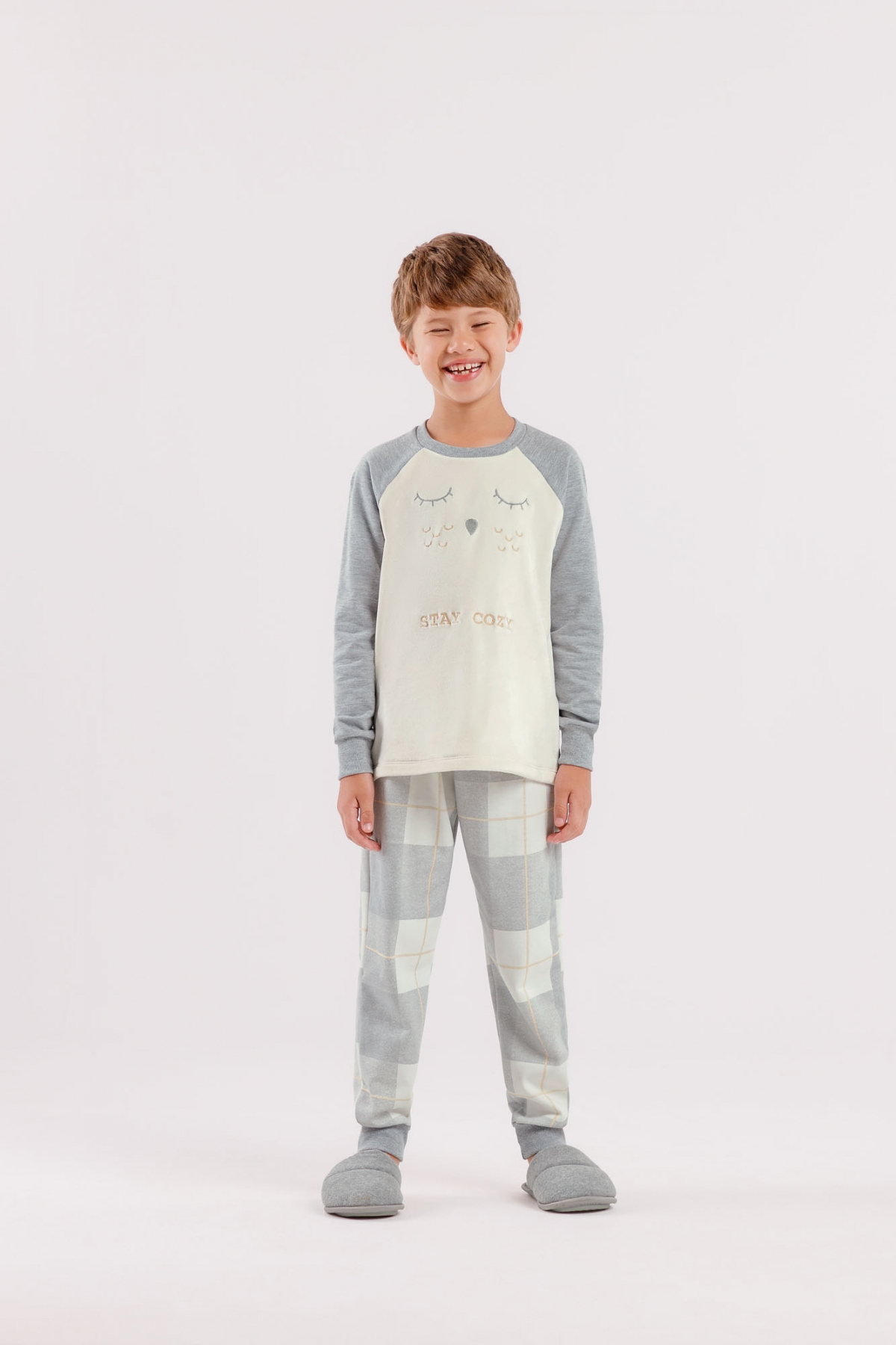 PIJAMA LONGO INFANTIL UNISSEX STAY MOLETINHO - COR COM AMOR