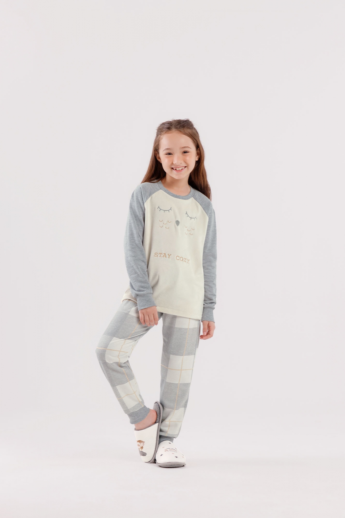 PIJAMA LONGO JUVENIL UNISSEX STAY MOLETINHO - COR COM AMOR