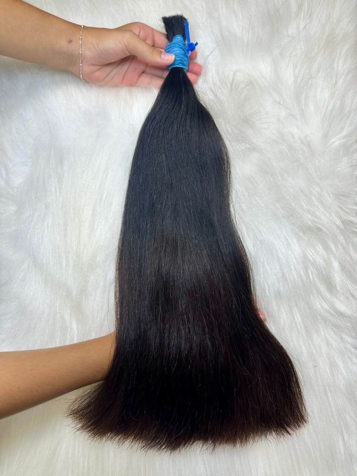 Cabelo Brasileiro Castanho Liso 50 cm 102 Gramas