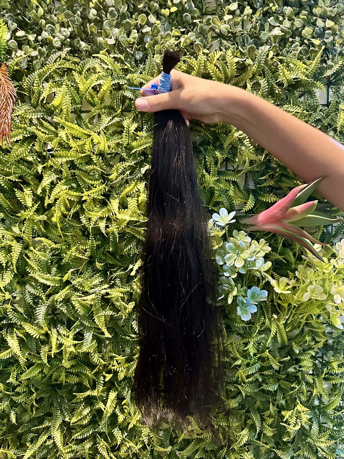 Cabelo Brasileiro Castanho Levemente Ondulado 50 cm 30 Gramas