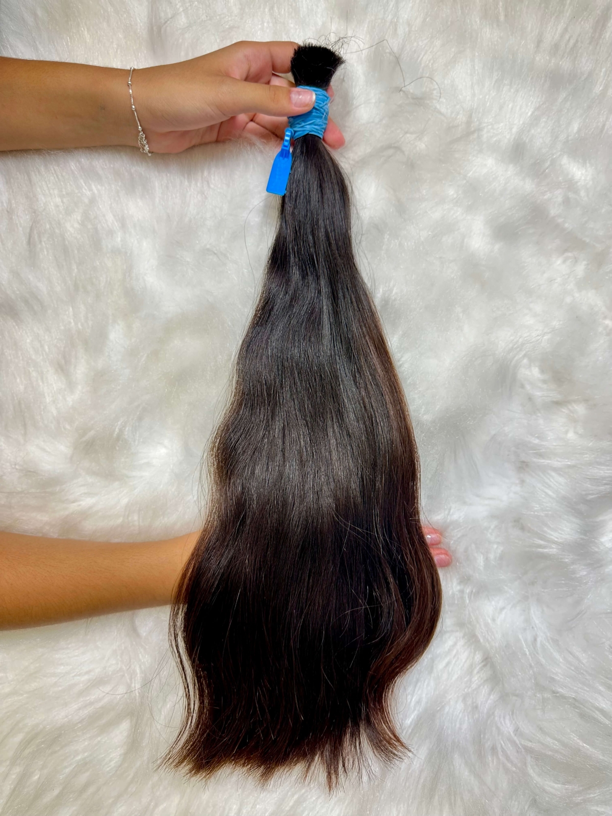 Cabelo Brasileiro Levemente Ondulado Castanho 50 cm 96 Gramas