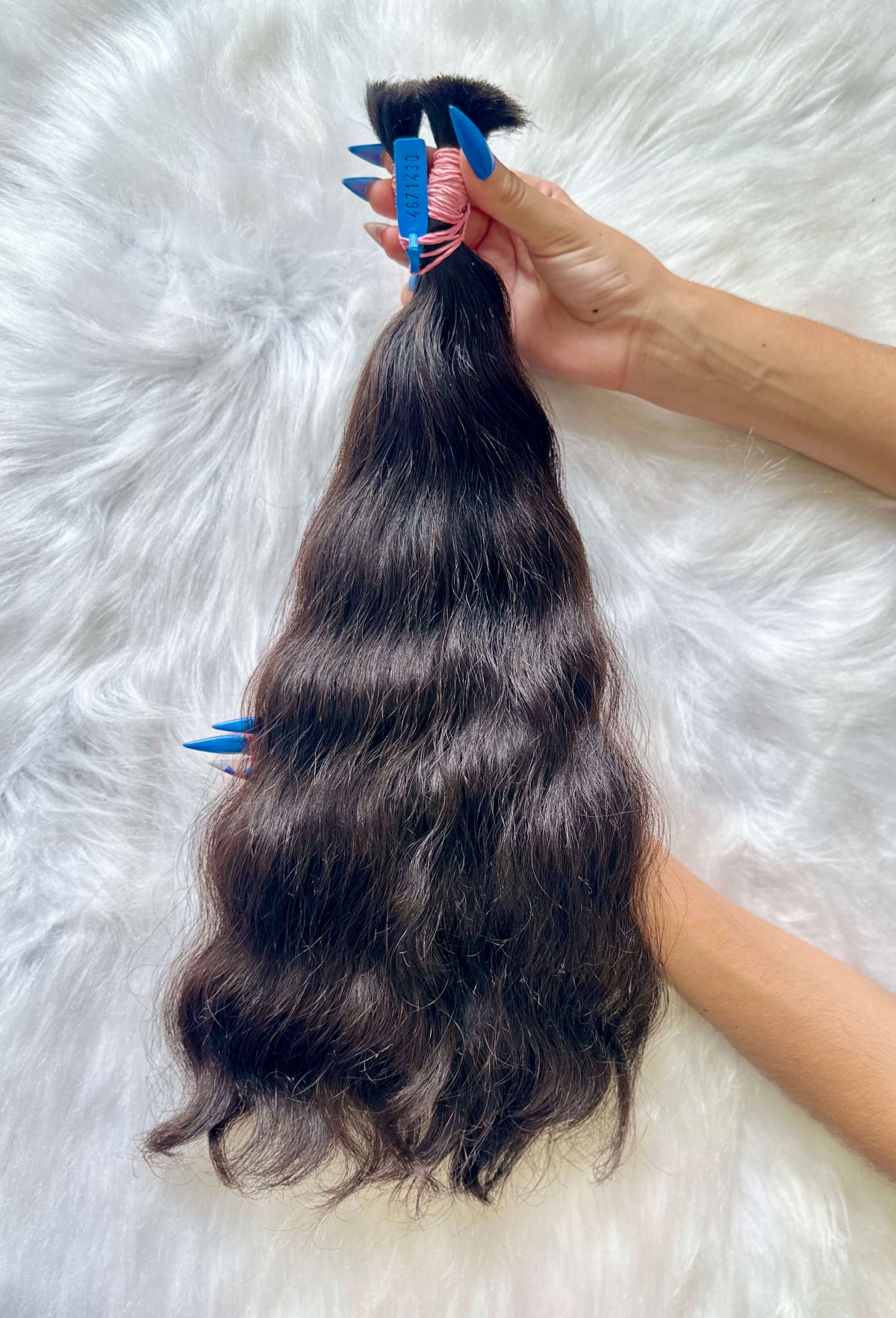 Cabelo Brasileiro Ondulado Castanho 55 cm 142 Gramas