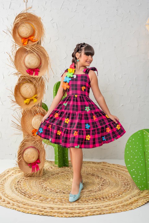 Vestido Xadrez Pink
