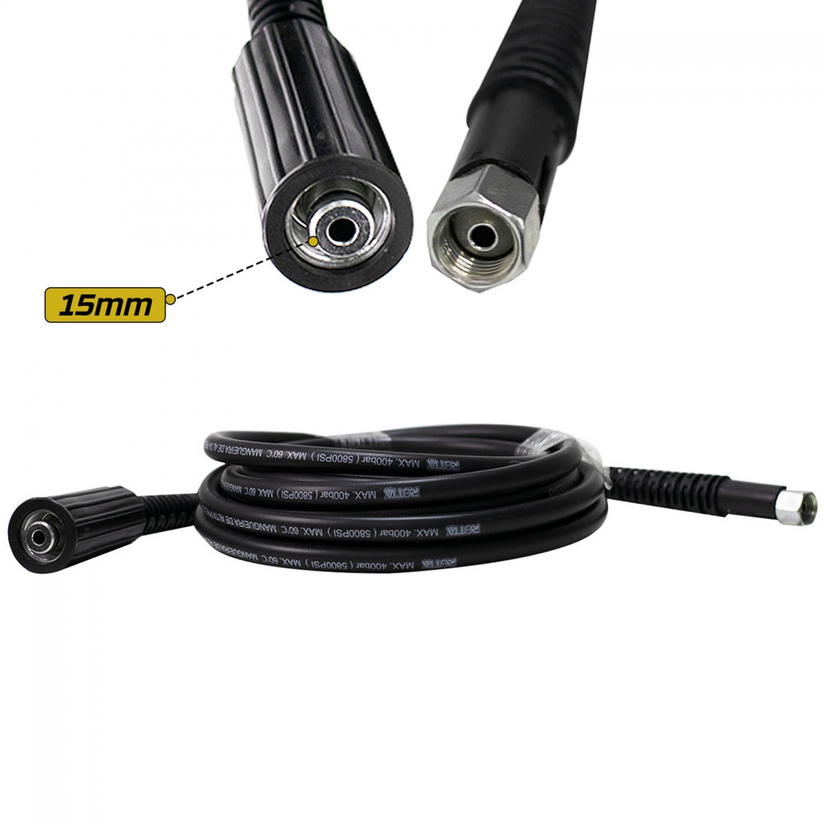 Mangueira 10 metros Trama de Nylon M22 X 1/4 Fêmea SMART