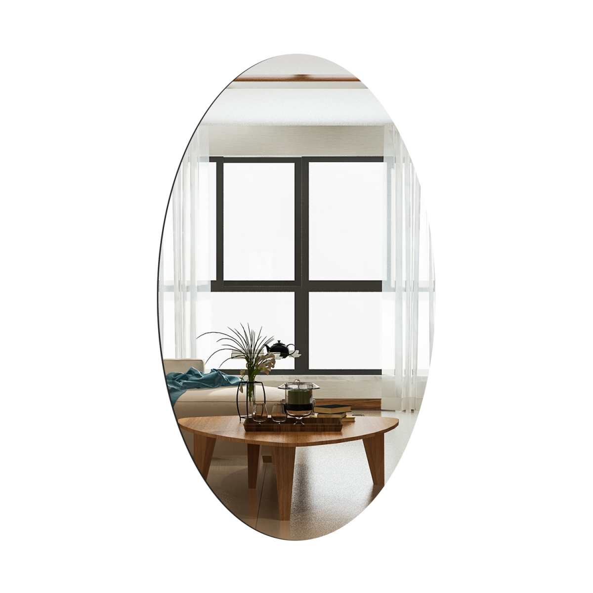 Espelho Multiuso Lapidado Pendurador Led 130x60cm Oval