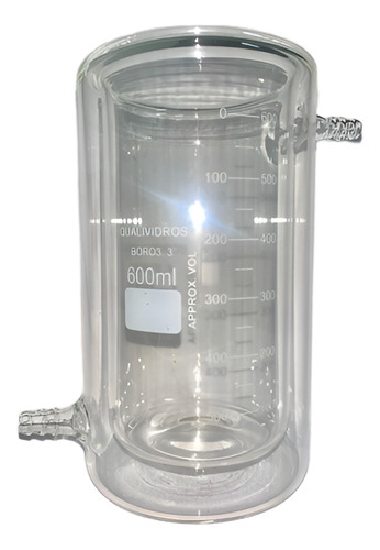 Becker Encamisado 600ml Vidro Boro Reforçado 