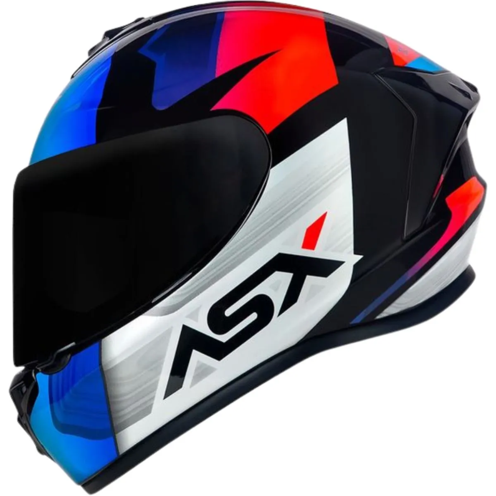 Capacete Asx | Draken Striken | Brilho Preto | Azul | Vermelho