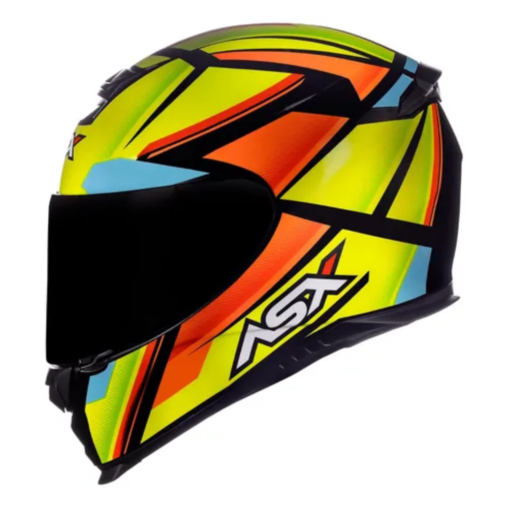 Capacete Asx | Eagle Explorer | Brilho Preto | Amarelo | Laranja 