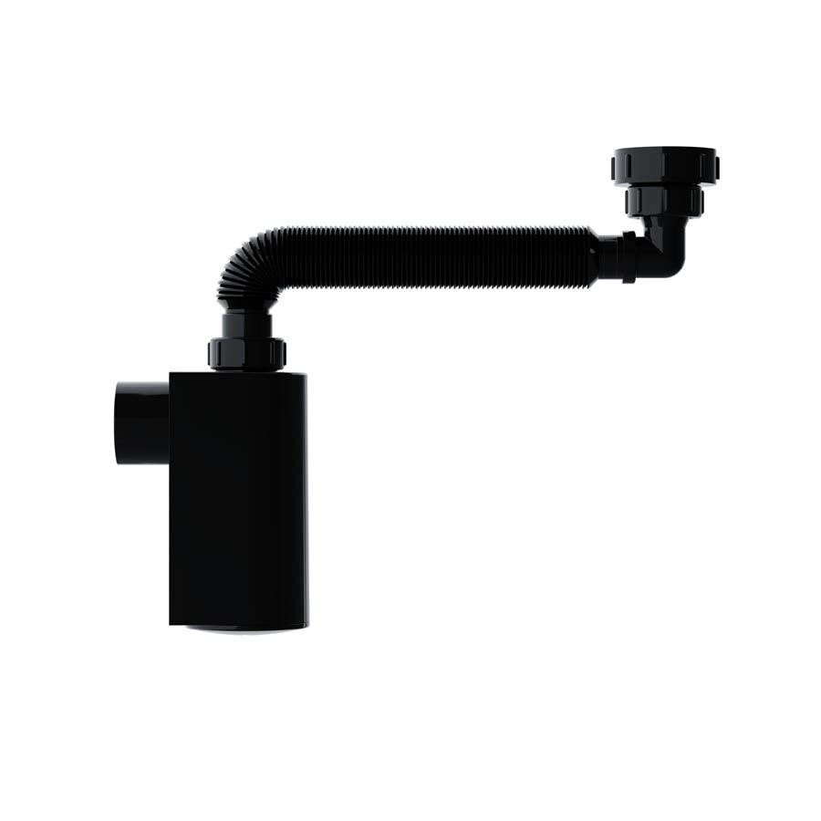 Sifão Tubo Extensível Black com Copo de Parede DN38