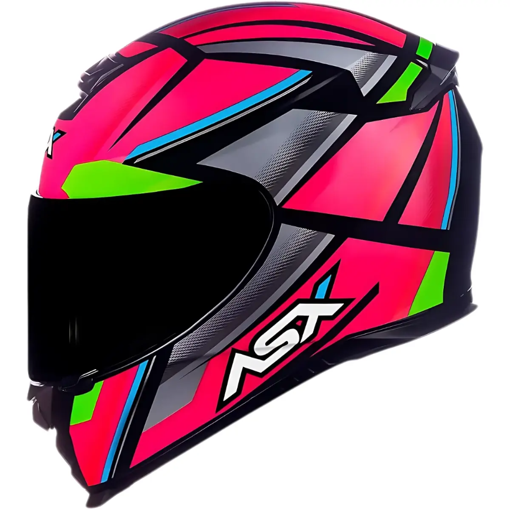 Capacete Asx | Eagle Explorer | Brilho Preto | Rosa | Prata