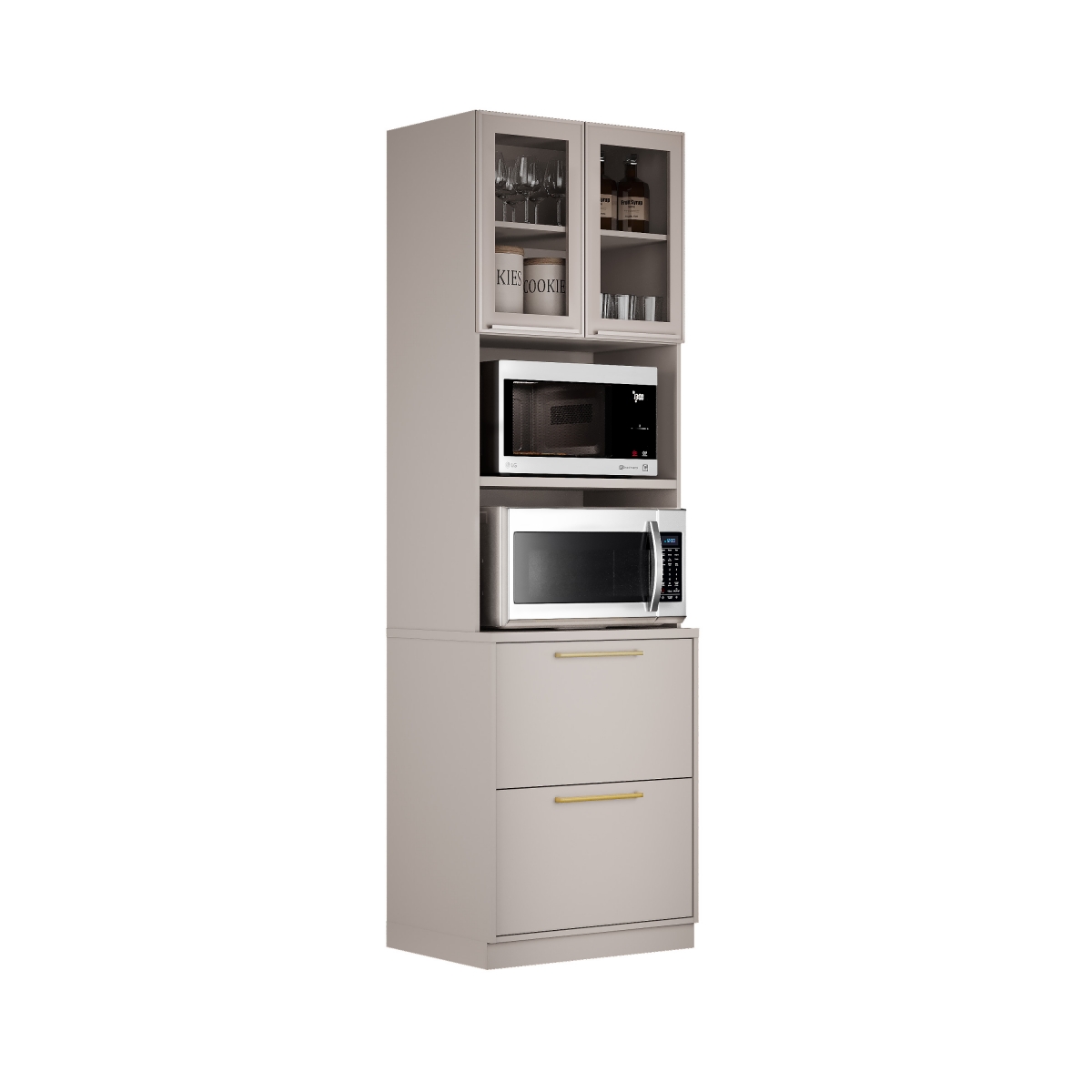 Paneleiro Torre Quente Essence 3 Portas 1 Gaveta 230cm de Altura 2 Nicho para Forno - Itatiaia