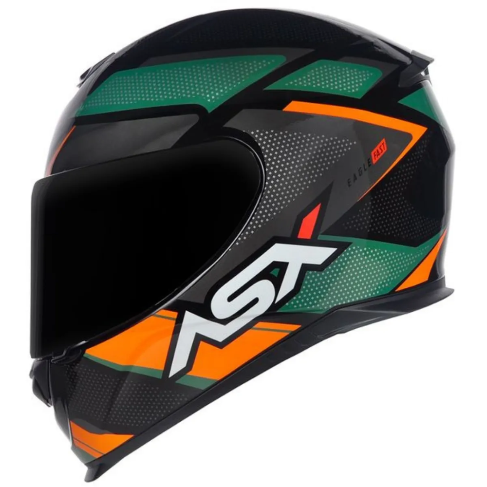 Capacete Asx | Eagle Fast | Brilho Preto | Verde | Grafite 