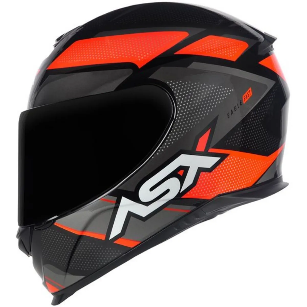 Capacete Asx | Eagle Fast | Brilho Preto | Vermelho | Grafite 