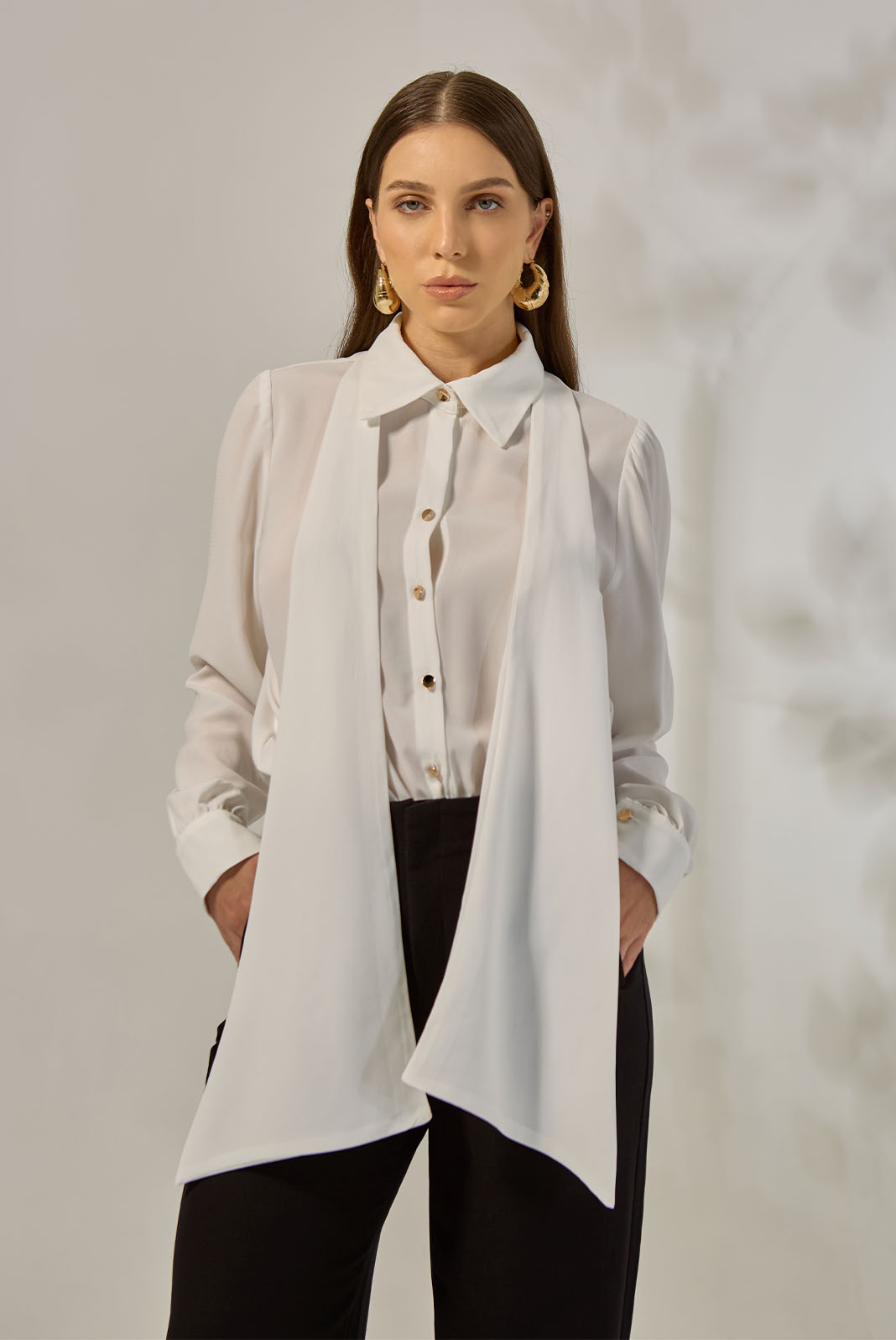 Camisa Branca com Amarração 