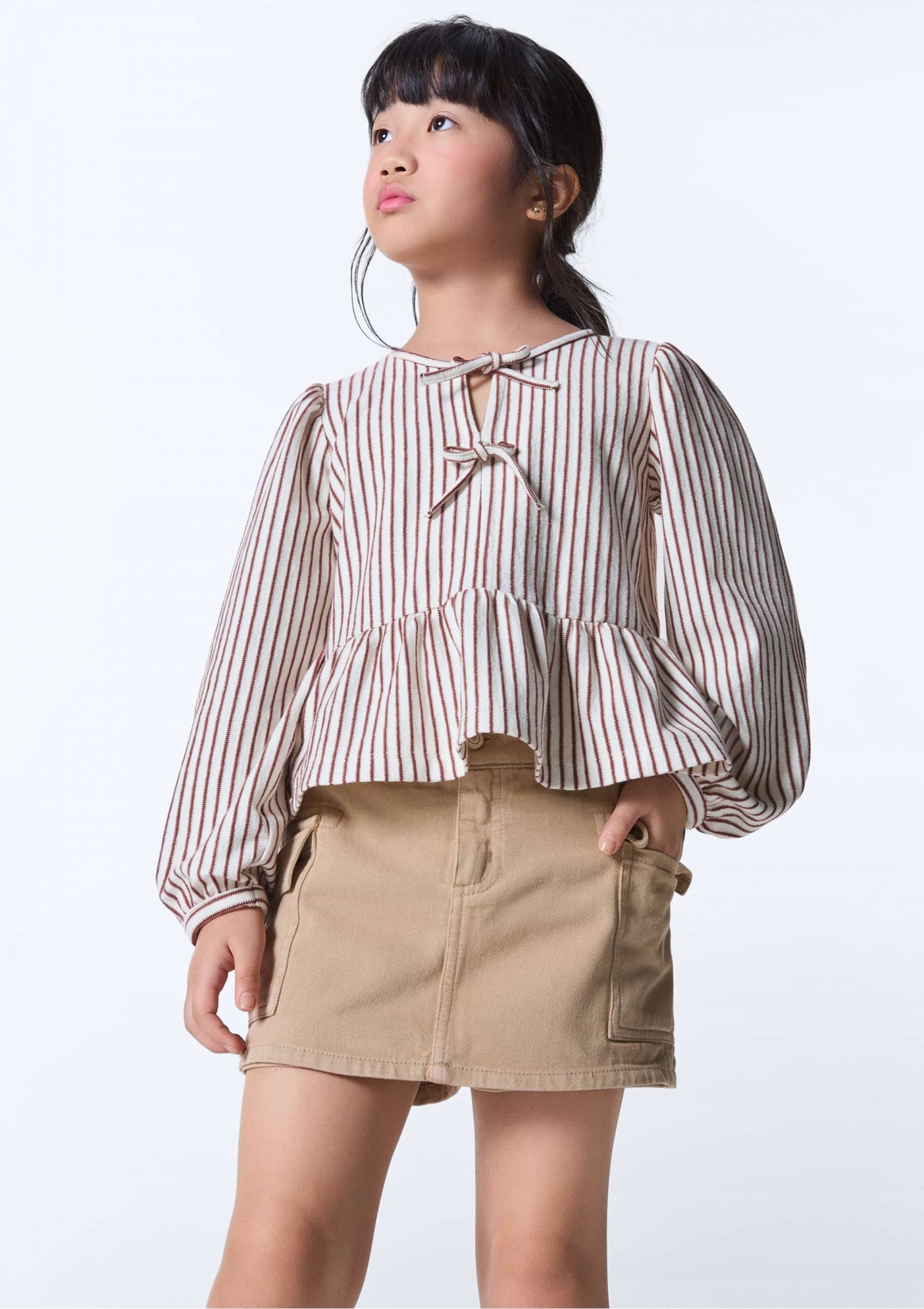 Shorts Saia Infantil Menina Regular Em Sarja