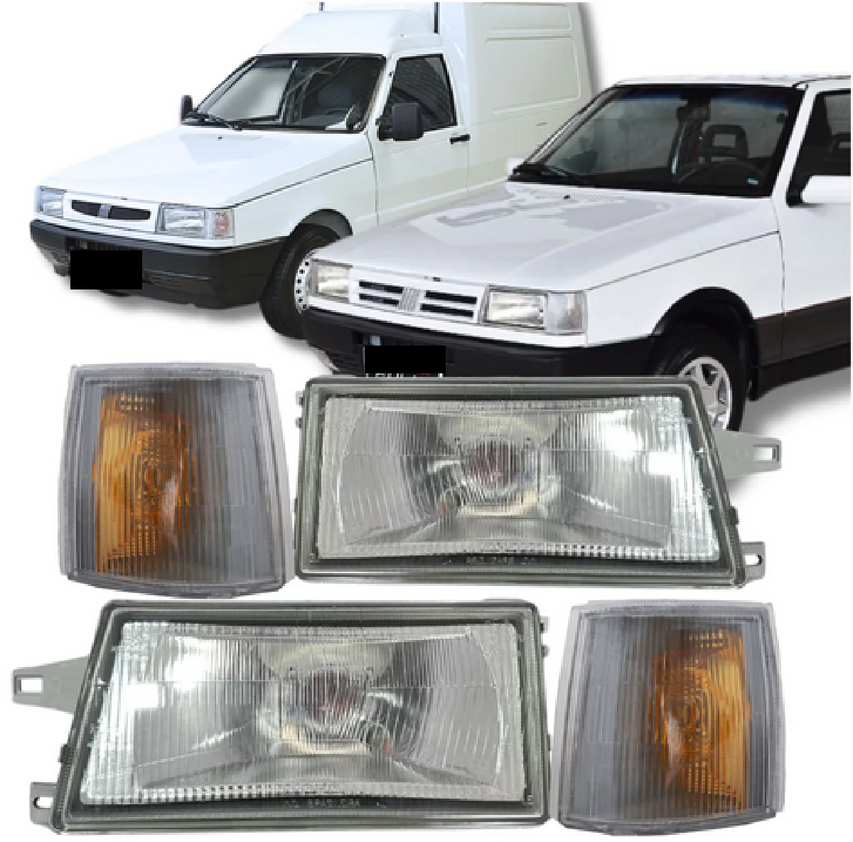 Par Farol Vidro + Piscas Uno Fiorino Premio 91 92 93 A 2003