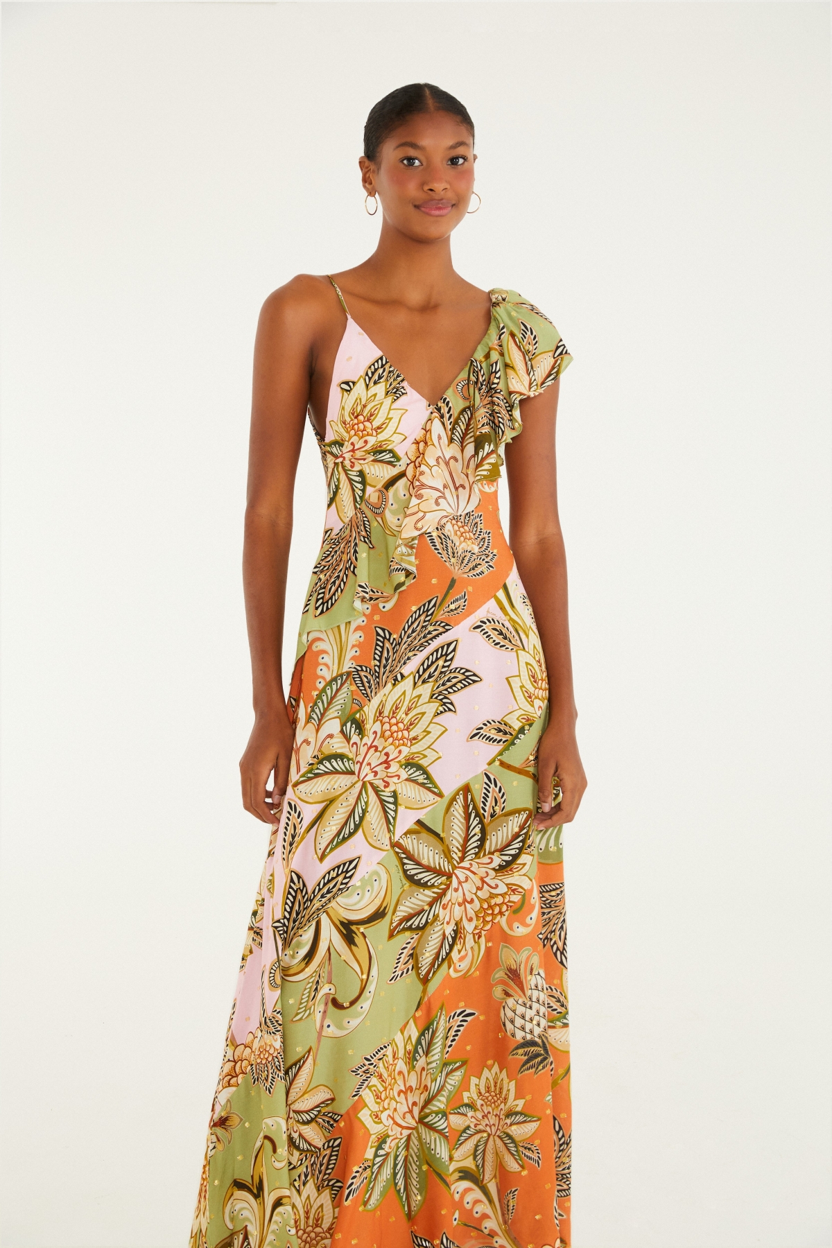 VESTIDO BABADO PATCH FLORAL DELHI