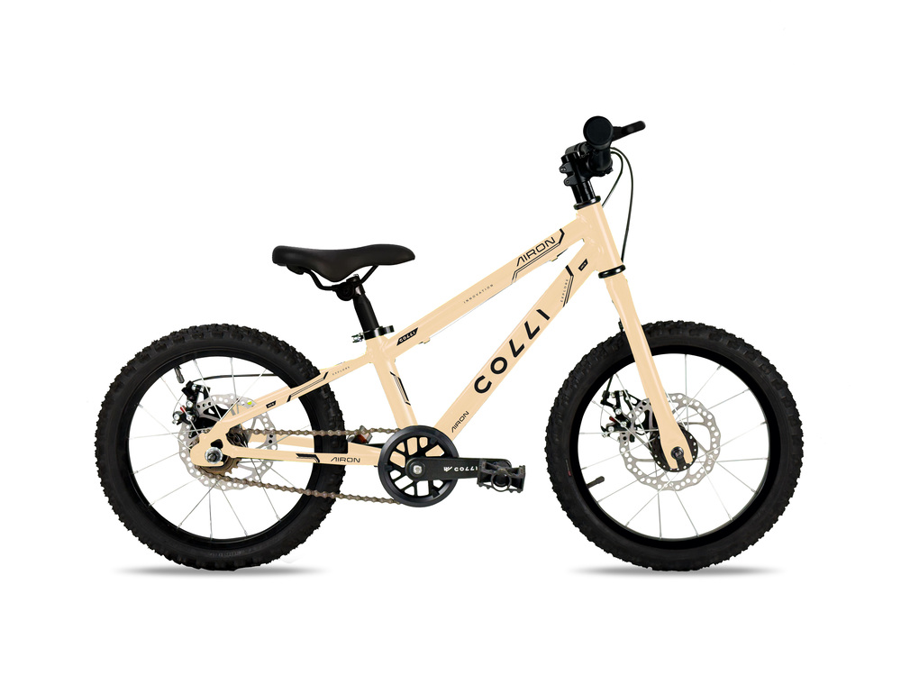 Bicicleta Airon, Aro 16, Aros Aero Parede Dupla, Tamanho do quadro 14", 36 Raias, 7 Velocidades, Freios a Disco, Quadro em Aço Carbono, Suporte de guidão Down Hill