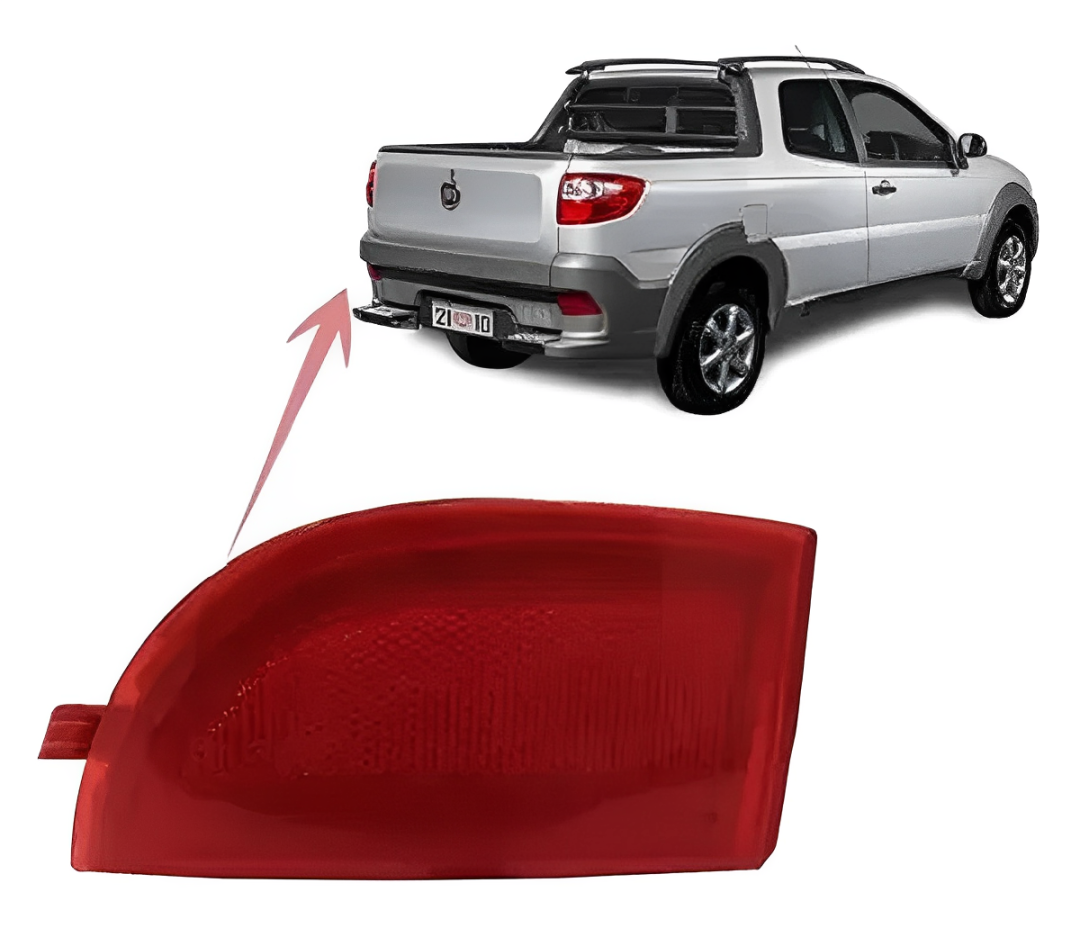 Lente Refletor P/Choque Traseiro Strada 2014 2020 L/Esquerdo