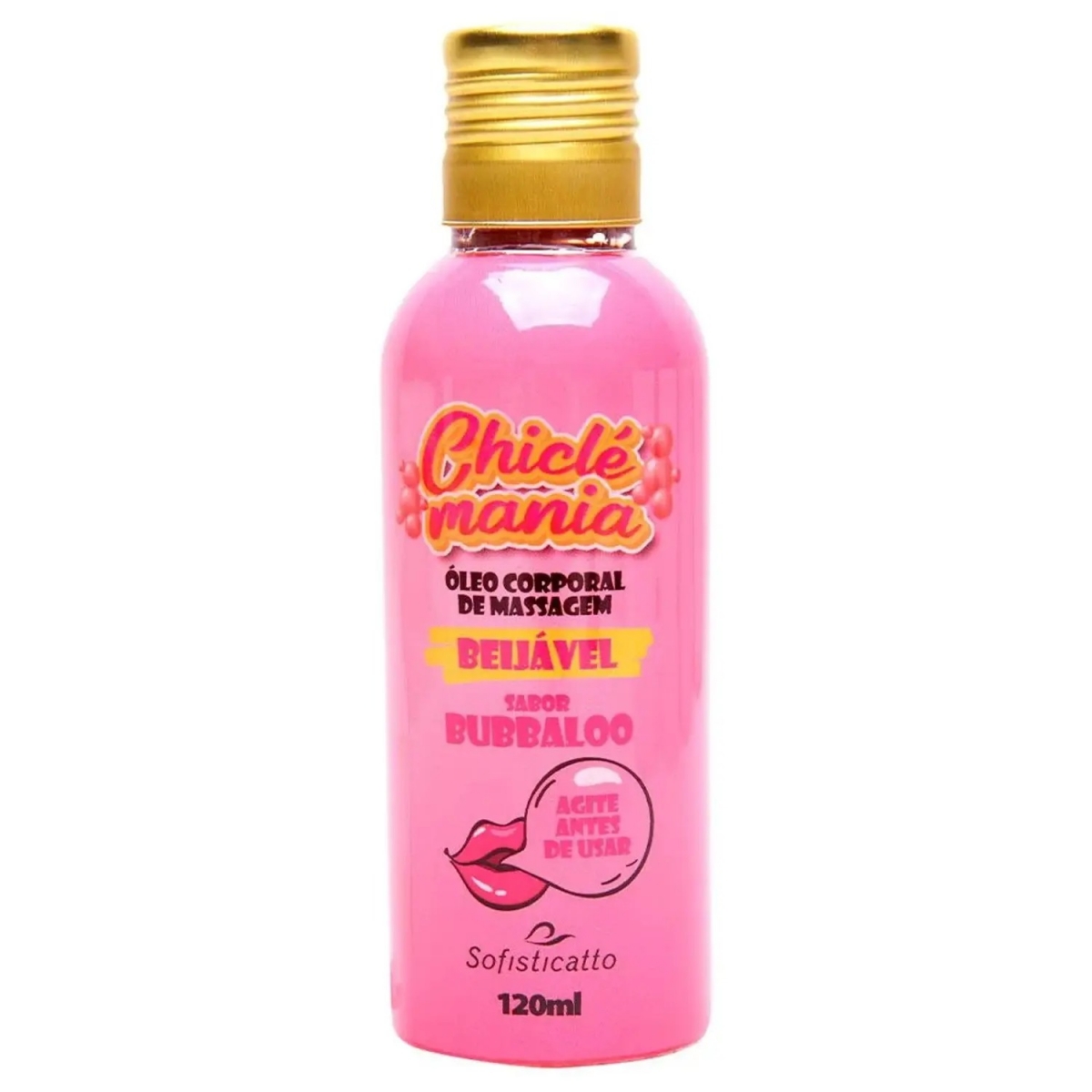 ÓLEO PARA MASSAGEM BEIJÁVEL CHICLÉ 120ML