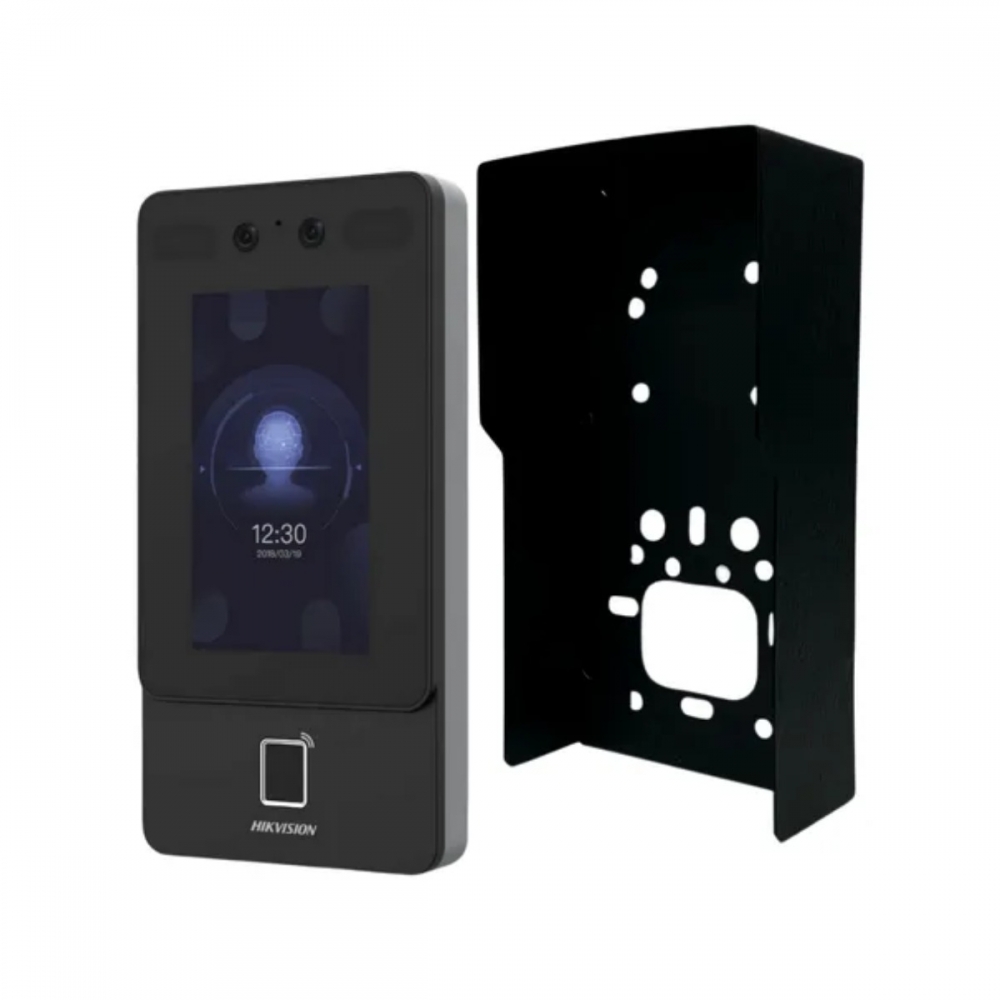 ACESSO FACIAL HIKVISION DS-K1T342MFWX C/ BIOMETRIA+WIFI/ MIFARE IP65 + SUPORTE PROTETOR FACIAL