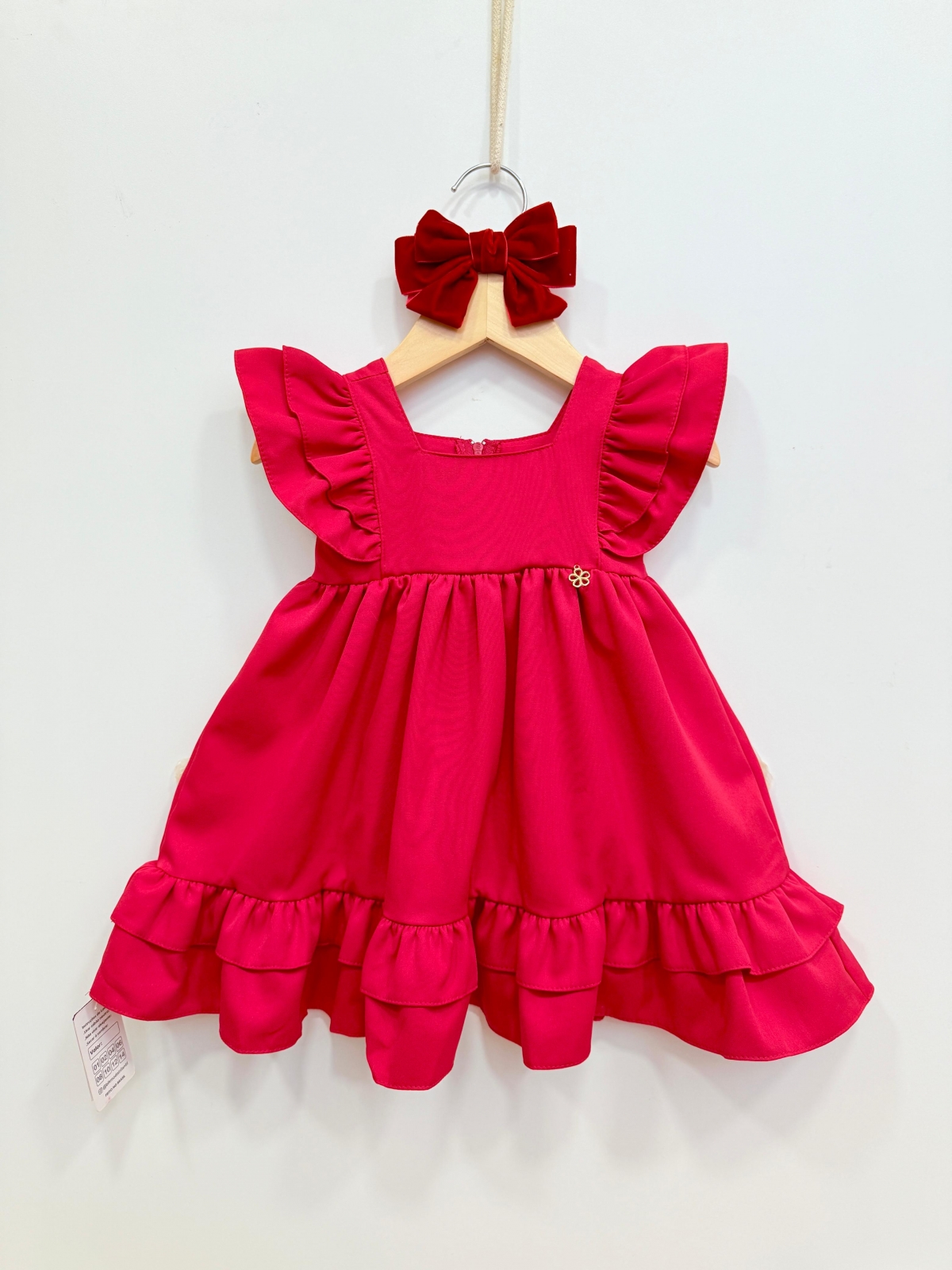 Vestido Luxo 1 ano Baby Vermelho (Premium)
