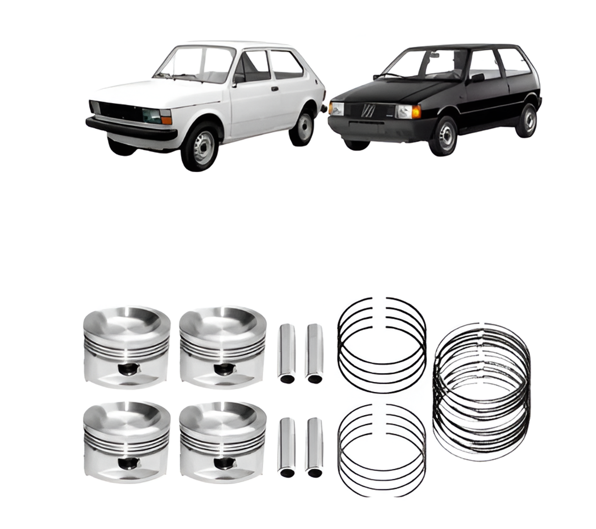 JOGO PISTAO E ANEL FIAT 147//UNO 1050/1300 77/89 GASOLINA