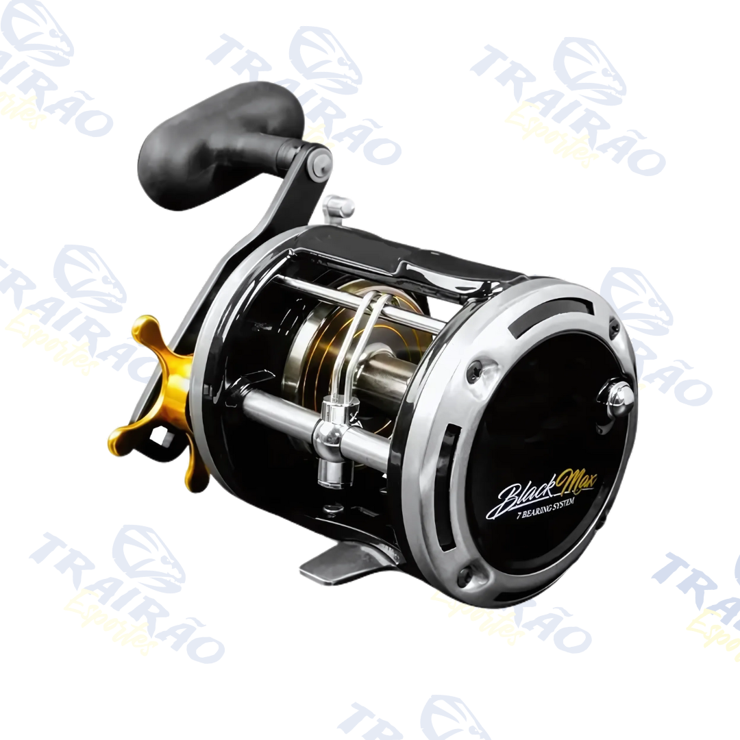 CARRETILHA DE PESCA MARINE SPORTS BLACK MAX 50 7ROL. 3.6:1 PESCARIA PESADA DIREITA