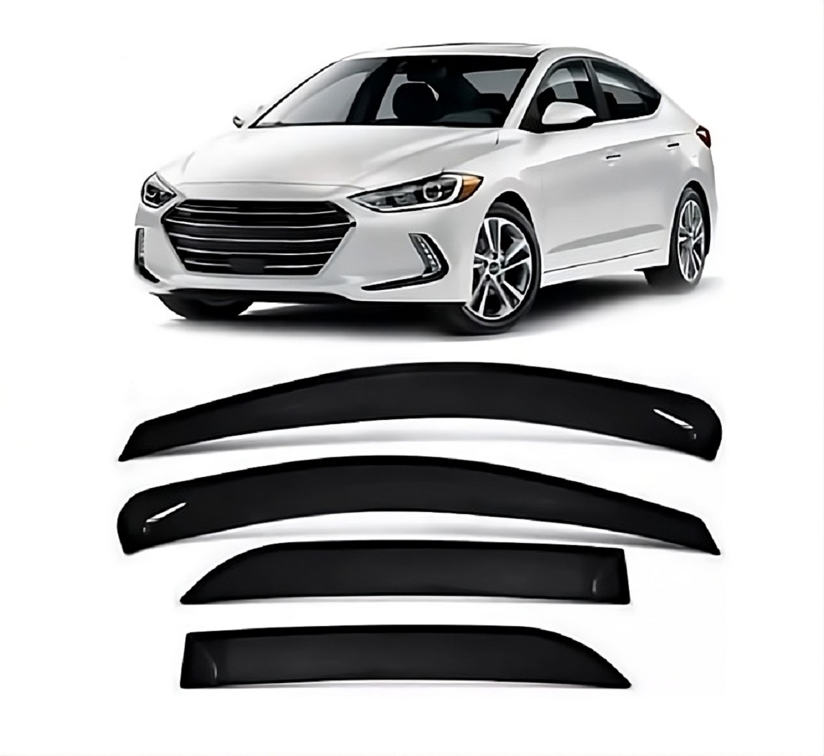 DEFLETOR CALHA CHUVA ELANTRA 2018 ATÉ 2023 4 PTS (ECOFLEX)