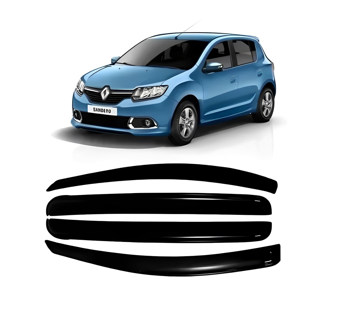 DEFLETOR CALHA CHUVA SANDERO 2014 A 2022 4 PORTAS (ECOFLEX)